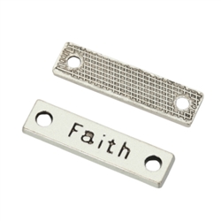 10 x Faith & Hope Charms Connector 23x6mm Antique Silver Tone  #MCZ665