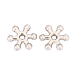 20 Flower Charms Spacer 12mm Antique Silver Tone #MCZ771