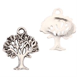 10 Tree Charms 18x16mm Antique Silver Tone #MCZ789