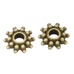 20 Flower Charms spacer 9mm Antique Bronze Tone #MCZ818