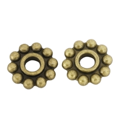 20 Flower Charms spacer 7mm Antique Bronze Tone #MCZ820