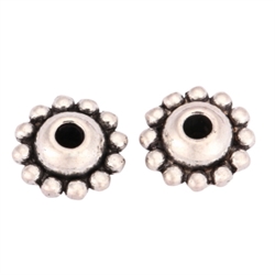 20 Flower Charms spacer 9mm Antique Silver Tone #MCZ851