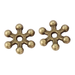 30 Flower Charms Spacer 10mm Antique Bronze Tone #MCZ928