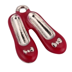 5 x Cute Red Shoes Charms 19x14mm Red Enamel  #MCZ1037