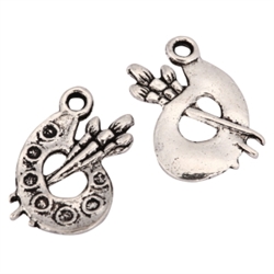 20 x Painting Board Charms 15mm Antique Silver Tone  #MCZ1113