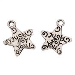 20 x Just for You Charms 11mm Antique Silver Tone  #MCZ1235