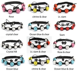 1 x Shamballa Bracelet 10mm Top Crystal Element/Adjustable | U Pick Color #SB10-6