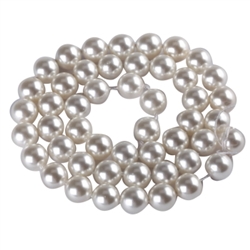 High Quality 10mmPearl White Natural Shell Pearl Loose Beads  10mm, ~15.5" (~40cm, 1 strand) sp10-01