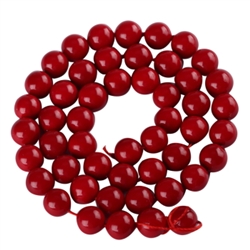 High Quality 10mm Siam Red Natural Shell Pearl Loose Beads, ~15.5