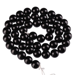 High Quality 10mm Jet Black Natural Shell Pearl Loose Beads, ~15.5" (~40cm, 1 strand) sp10-23