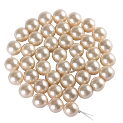 High Quality 6mm Warm White Natural Shell Pearl Loose Beads, ~15.5