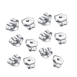 10pcs x Bright Sterling Silver Butterfly Earring Safety Back Earnuts | You pick size