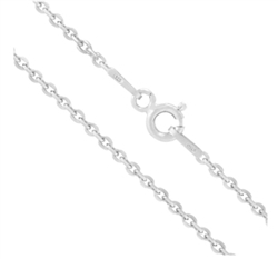 1pc x Top Quality 18" Sterling Silver Rolo Diamond-Cut Style Cable Chain (1mm Width, Thin but Strong) #ss206