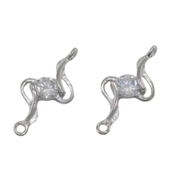 1pc x Sterling Silver Cubic Zirconia 19mm Connectors for Earring, Bracelet or Necklace #SS37