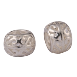 2pcs x 8mm Sterling Silver Double-S Pattern Beads Large Hole European Charm Spacer #SS60